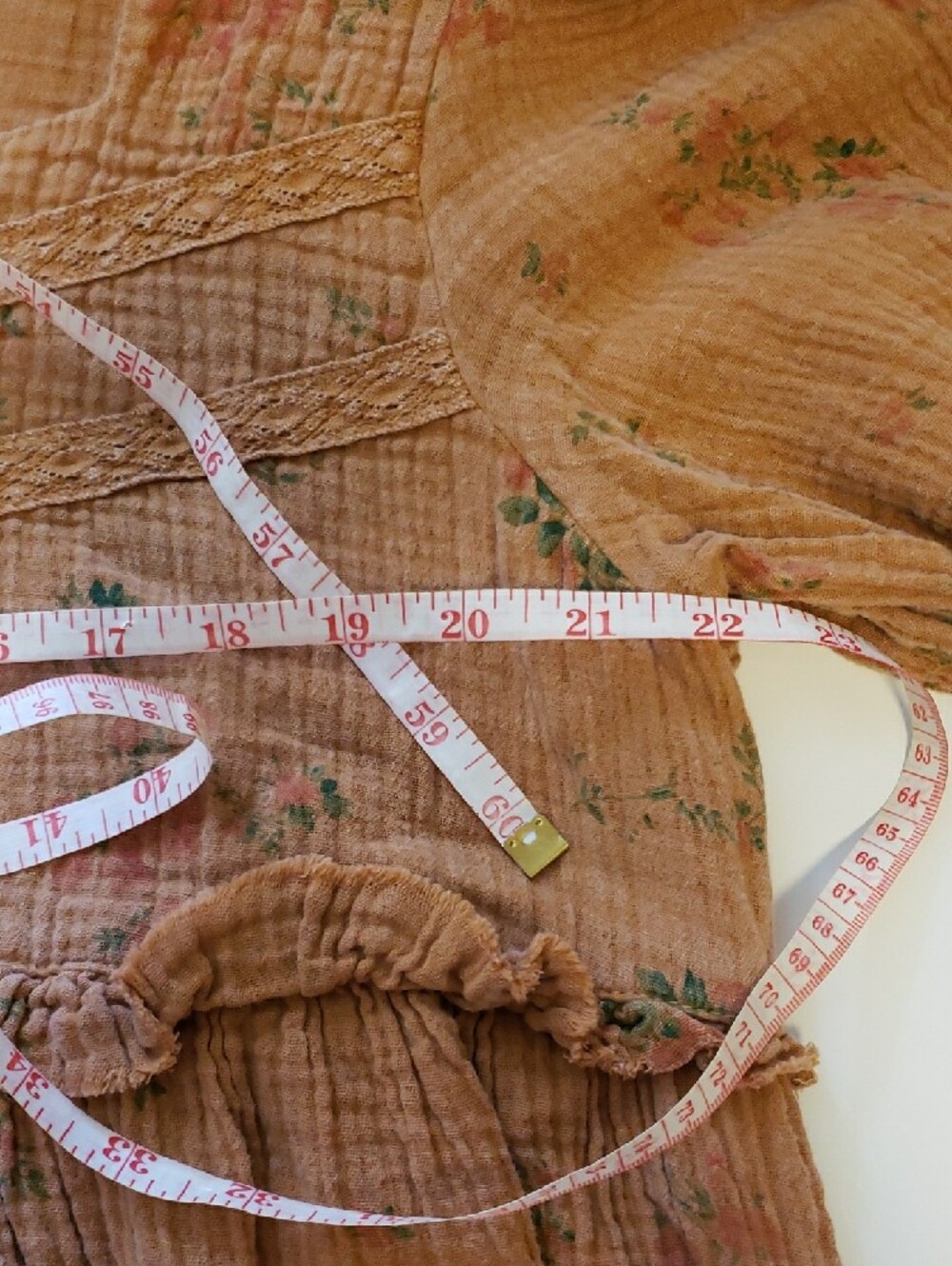 NWOT easel Brown Cotton Gauze Floral Button-Front Dress - Picture 10 of 10